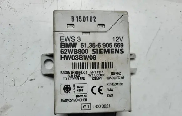BMW 5 E39 Immobilizer control unit/module 61356905669 62WB800 HW03SW08