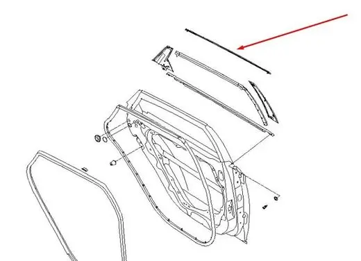 Hyundai i40 Rear door windshield rail 832103Z000