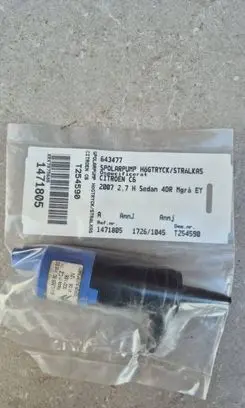 Citroen C6 Windscreen/windshield washer pump 643477 T254590 17261045