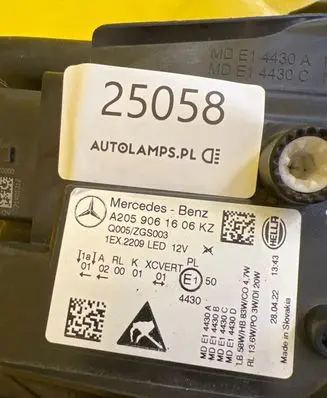 Mercedes-Benz C W205 Headlight/headlamp A2059061606KZ
