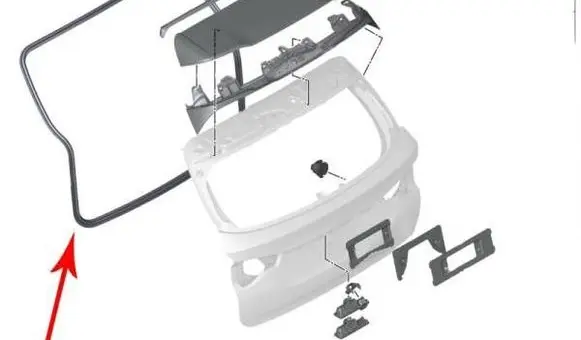 BMW X3M F97 Trunk rubber seal (body) 7494945