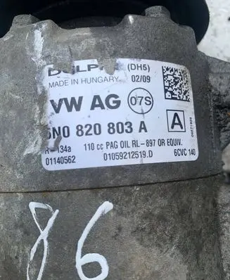 Skoda Fabia Mk1 (6Y) Air conditioning (A/C) compressor (pump) 7N0820803A 01140562 010592125191
