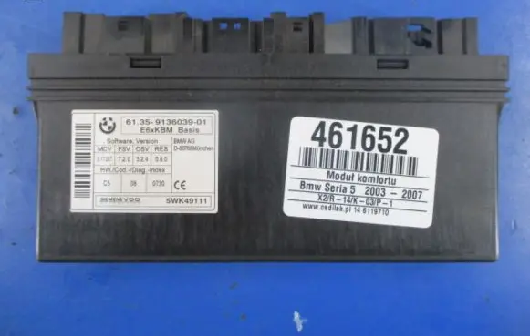 BMW 5 E60 E61 Comfort/convenience module 9136039