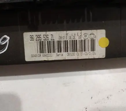 Peugeot 607 Climate control unit 96295526ZL 96295526