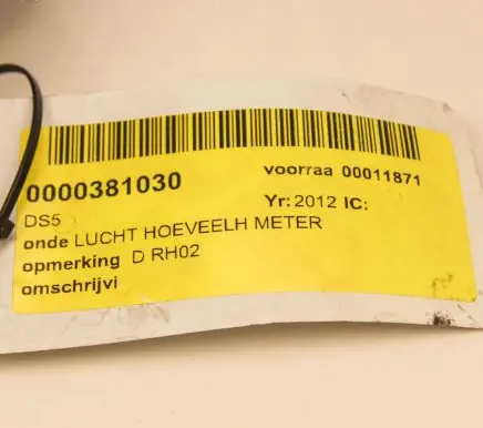 Citroen DS3 Mass air flow meter 9662635680