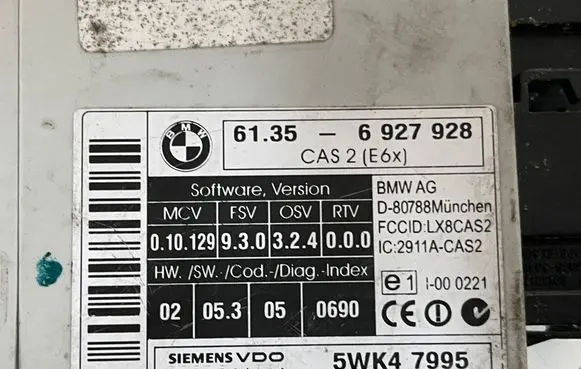 BMW 5 E60 E61 CAS control unit/module 61356927928