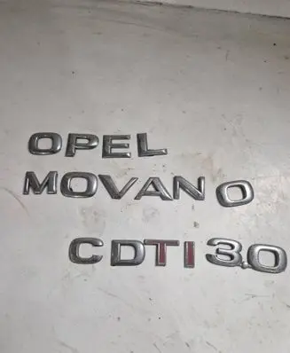 Opel Movano A Manufacturers badge/model letters 