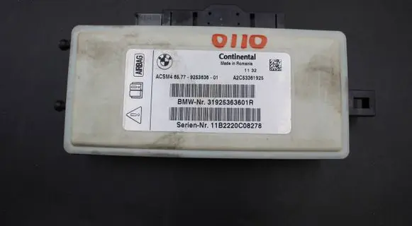 BMW X3 F25 Airbag control unit/module 9253636 A2C53361927