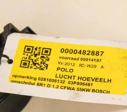 Volkswagen Golf VII Mass air flow meter 0281006132