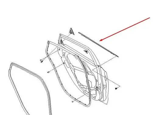Hyundai i30 Rear door windshield rail 83210A5000