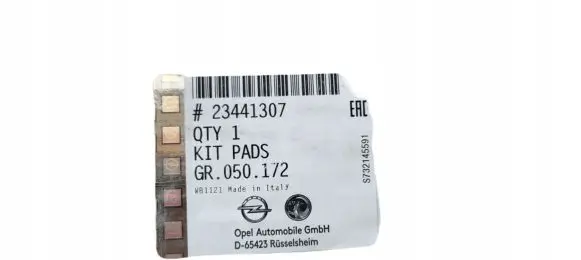 Opel Insignia B Brake pads (rear) 