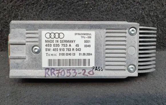 Audi A4 S4 B7 8E 8H Voice control module 4E0035753A 4E0910753R