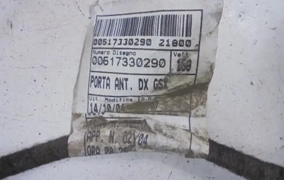 Fiat Panda 141 Front door wiring loom 00517330290