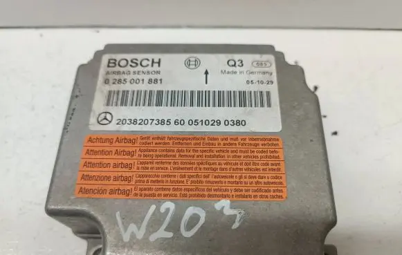 Mercedes-Benz C W203 Airbag control unit/module 2038207385 0285001881 0510290380