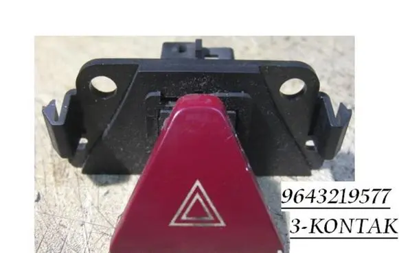 Peugeot 307 Hazard light switch 9643219577