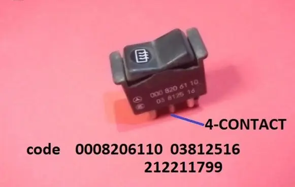 Mercedes-Benz W123 Windscreen/window heater switch 0008206110 03812516
