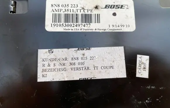 Audi TT Mk1 Sound amplifier 8N8035223