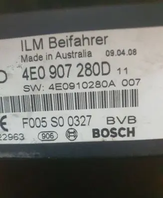 Audi A8 S8 D3 4E Power management control unit 4E0907280D F005S00327