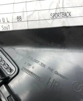 Audi A5 Sportback 8TA Rear door card panel trim 8T8867306 302019