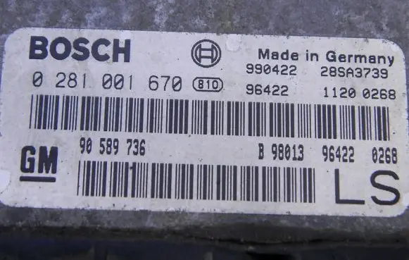 Opel Astra G Engine control unit/module ECU 90589736