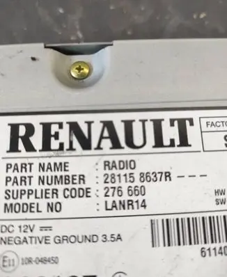 Renault Scenic IV - Grand scenic IV Radio/GPS head unit trim 281158637R 276660