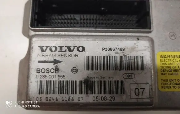Volvo S60 Airbag control unit/module 0285001655 P30667469