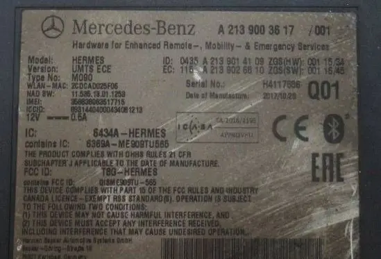 Mercedes-Benz CLA C117 X117 W117 Bluetooth control unit module A2139003617 A2139014109