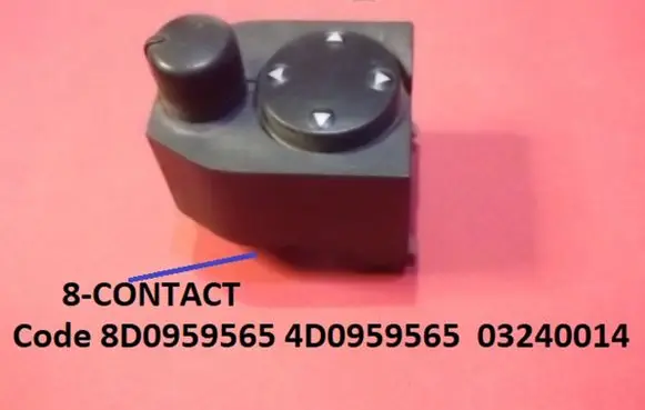Audi A3 S3 8L Wing mirror switch 8D0959565 4D0959565