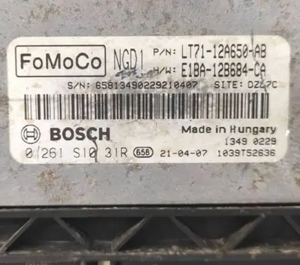Ford Transit Courier Engine control unit/module ECU 0261S1031R LT7112A650AB E1BA12B684CA