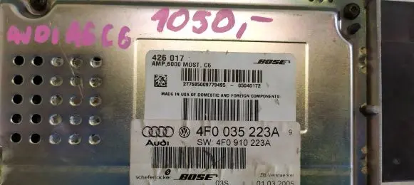 Audi A6 S6 C6 4F Sound amplifier 4F0035223A 4F0910223A
