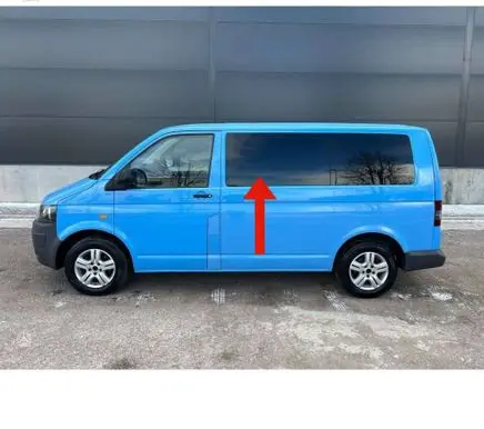 Volkswagen Transporter - Caravelle T5 Side middle window/glass 7H0845301E