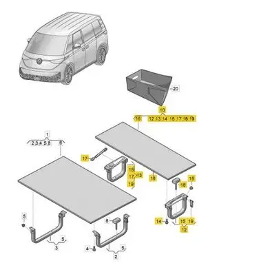 Volkswagen ID. Buzz Other parcel shelf part 1T3886611J