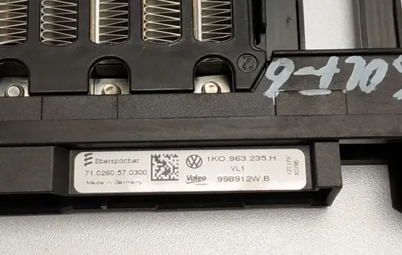 Volkswagen Golf VI Electric cabin heater radiator 1K0963235H