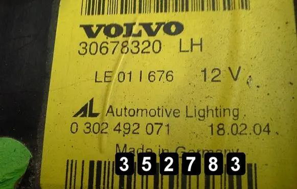Volvo S40 Headlight/headlamp 30678320