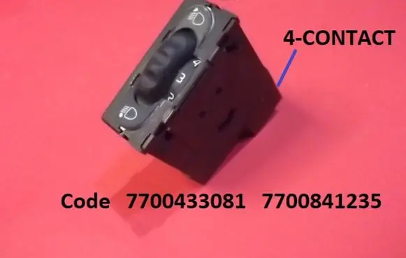 Renault Scenic I Headlight level height control switch 7700433081 7700841235