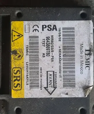 Renault Scenic III - Grand scenic III Airbag control unit/module 9643869780 5EKA5A2103521T L2V2H166YL3