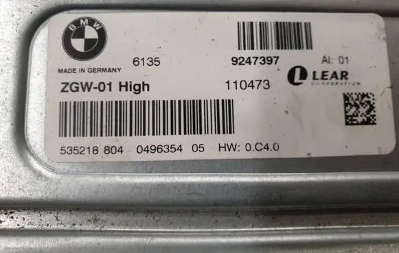 BMW 5 F10 F11 Comfort/convenience module 9247397 ZGW01HIGH