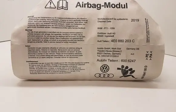 Audi A8 S8 D3 4E Passenger airbag 4E0880203C
