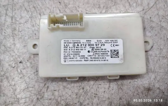 Mercedes-Benz E W212 Keyless (KESSY) go control unit/module A2129009729