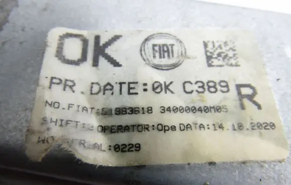 Fiat Panda III Rear window lifting mechanism without motor 51983618