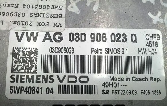 Volkswagen Fox Engine control unit/module AG03D906023Q