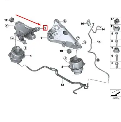 BMW X6 F16 Engine mounting bracket 22116864614 22116882032 6882032