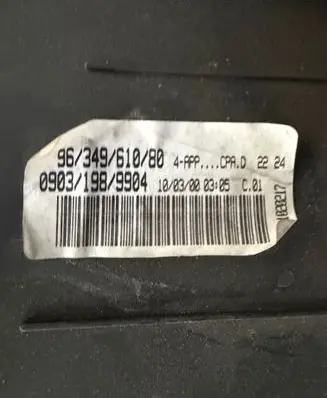 Peugeot 206 Speedometer (instrument cluster) 9634961080 09031989904