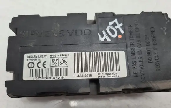 Peugeot 407 Tire pressure control unit 9655140080