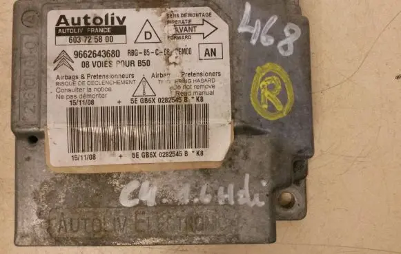 Citroen C4 I Airbag control unit/module 9662643680 603725800