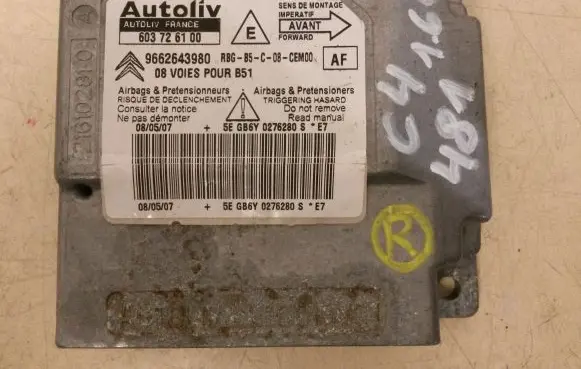 Citroen C4 I Airbag control unit/module 9662643980 603726100
