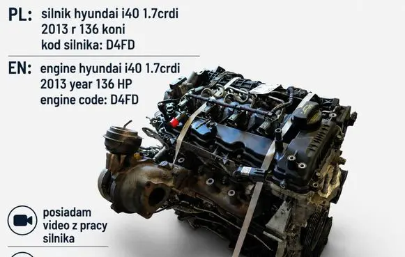 Hyundai i40 Engine D4FD EURO5 136KM
