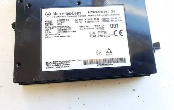 Mercedes-Benz EQB Bluetooth control unit module a2389000705 a2389018900