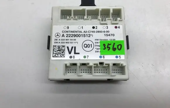 Mercedes-Benz S W222 Door control unit/module A2229001512 A2229015403 A2229025311