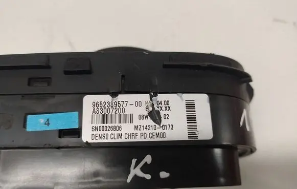 Citroen C4 Grand Picasso Air conditioning (A/C) switch 965238957700 9652389577 A83007200
